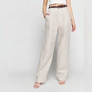 Reformation Mason Linen Pant (Size 2P)